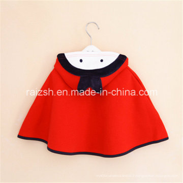 Manteau de filles cape à capuche rouge coréenne